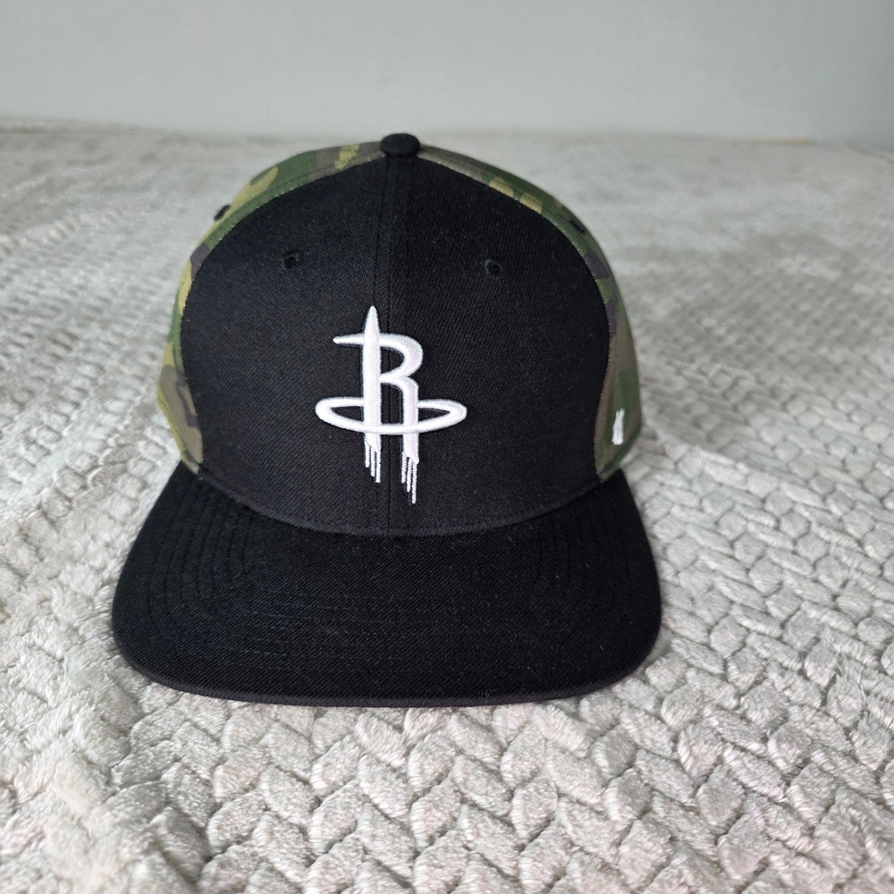 '47 Brand Houston Rockets Hat Snapback Camo Black NBA Logo OSFA NBA, Basketball